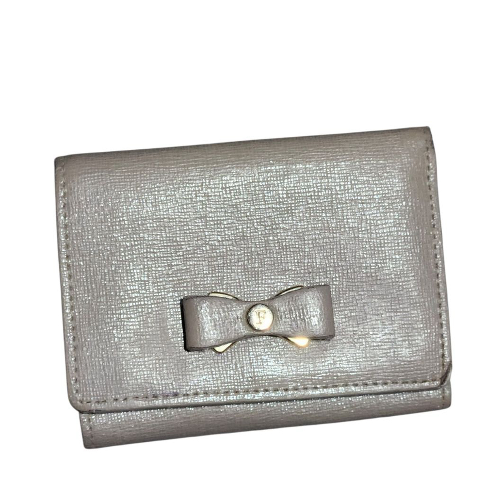 Furla Beige Leather Trifold Wallet